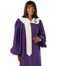 Load image into Gallery viewer, Purple / Gold V Neck Choir Robe - Harmony C-32
