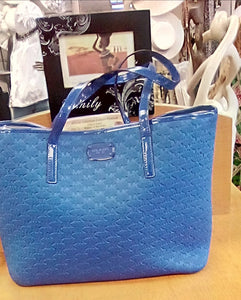 Michael Kors Large Carry All Tote With Back Pocket  Color- Electric Blue