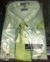 Load image into Gallery viewer, Light Green Giorgio Ferraro Shirt &amp; Tie Set
