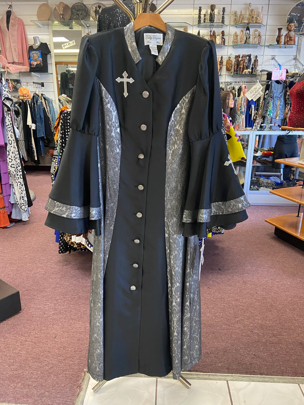 Tally Taylor Black and silver minister robe