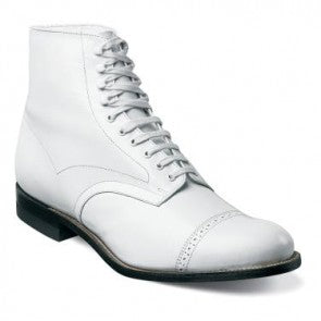 Madison Cap Toe Ankle Dress Boot in White 