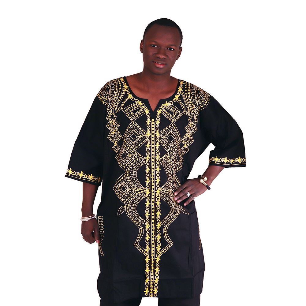 African Imports Black Panther Dashiki Color - Black  SKU- C-M108  Size - One Size Fits All