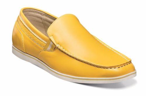 Stacy Adams Mens Yellow Coy Moc Toe Slip On Casual Cushioned Trendy Loafer Shoe