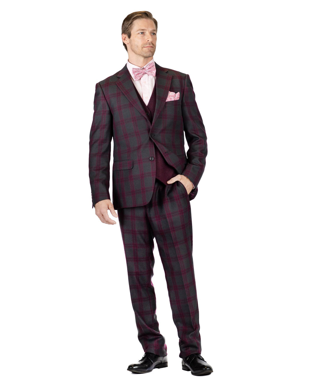 Stacy Adams Single Breasted 2 Button Grey 3PC Suit - 9170 BUD REVO