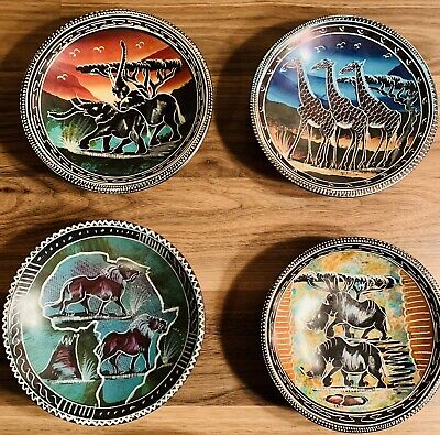 African Artwork  African Kenya Soapstone Hand Carved Bowl Plates Decorative Assorted Plates  SKU: HANAH11