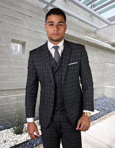 3PC Tailored Fitted Grey Suit -