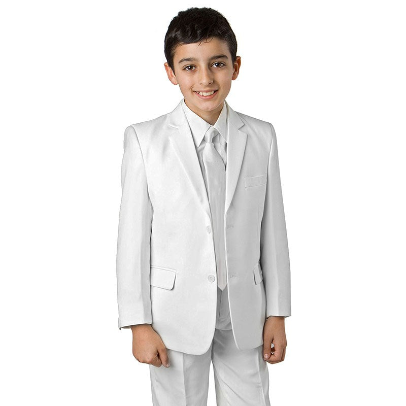 Braveman  3 Piece Little Boy's Suit With Matching Tie And Shirt  SKU : 0008346  Color- White