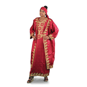 African Imports - African Queen Dress & Jacket Set Multiple Colors  Black, White, Burgundy SKU:C-WH361 (One Size Fts All)