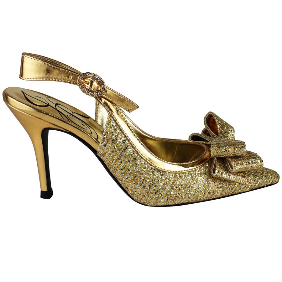 J. Renee Charise Gold Sling Glitter Fabric