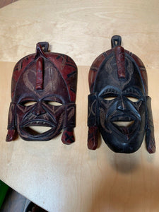 African Artifacts - JAMBO Kenya Hand Carved Wooden Tribal Mask  SKU: HAHANA1