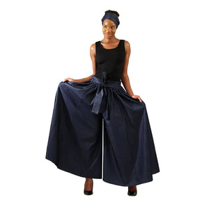 African Imports - Denim Palazzo Pants SKU: C-WH579   ( One Size Fits All )