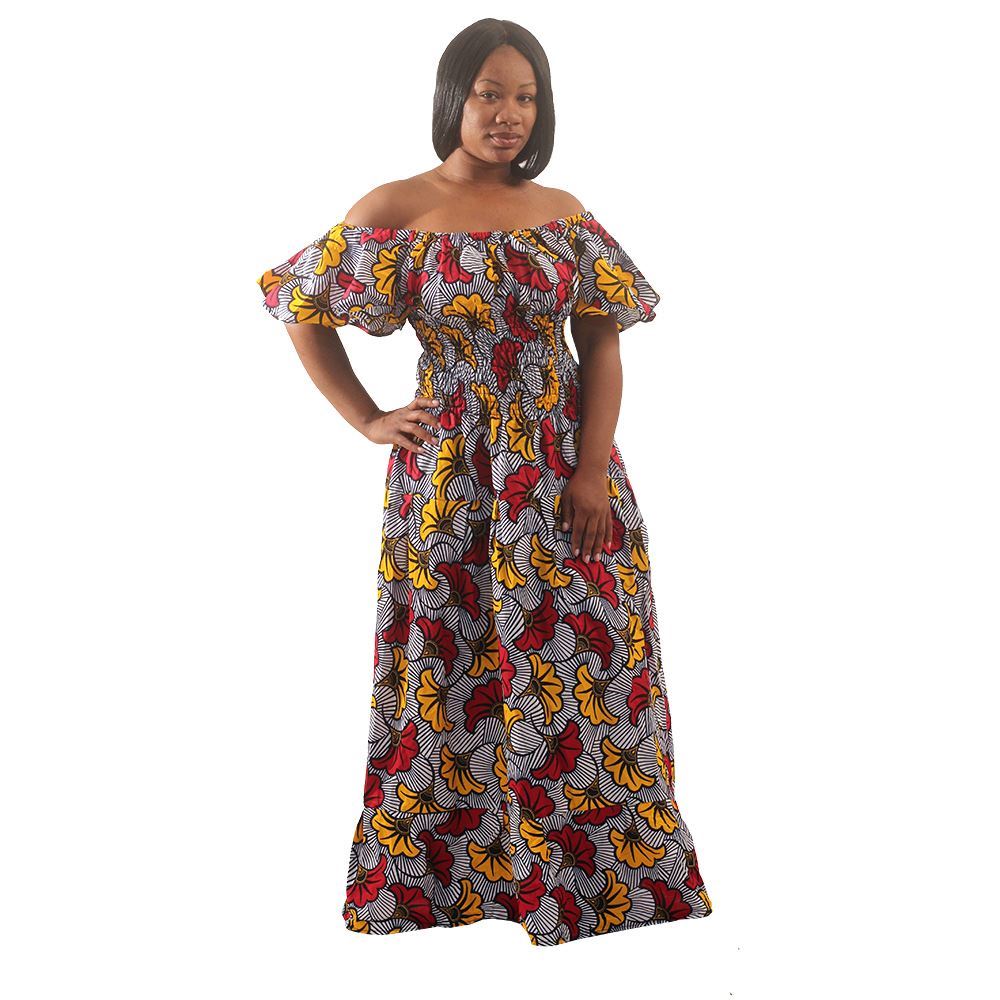 African Imports - African Flower Print Princess  SKU:C-W144 ( One Size Fits All)