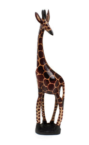 18" Giraffe Hand Craved Wooden Figure