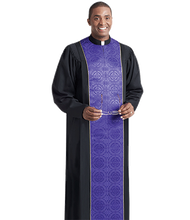 Load image into Gallery viewer, Tailored Black / Purple Robe - Vicar H-206

