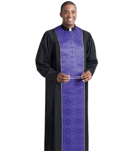Tailored Black / Purple Robe - Vicar H-206