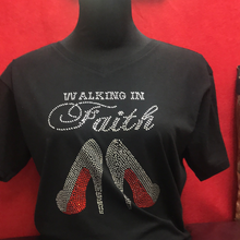 Load image into Gallery viewer, Walking in faith worded T- Shirt
