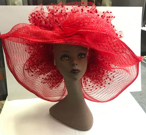 Judy Sharpe Collection - Women's Red Mesh Hat  SKU: HANAH