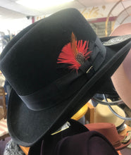 Load image into Gallery viewer, SCALA Black Feather Homburg
