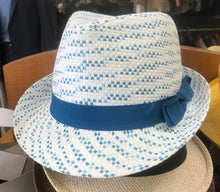 Load image into Gallery viewer, Men&#39;s Montique Teal Blue Straw Hat
