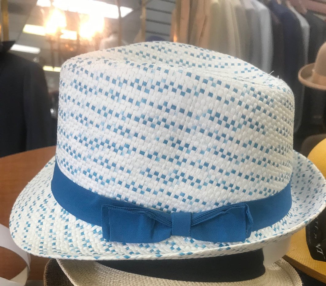 Men's Montique Teal Blue Straw Hat