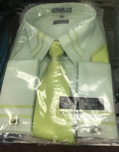Light Green Giorgio Ferraro Shirt & Tie Set