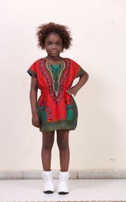 Advance Apparels Youth Girl Dashiki Elastic Waist  SKU : KD1691 Color - Multi, Black,Red, Royal Blue   Size - One Size