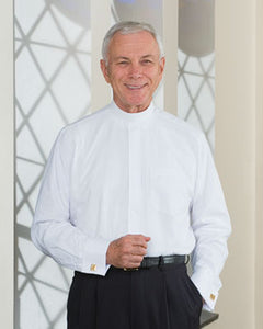 Daniel Elissa  Banded Collar Clergy Men Shirt Long Sleeve Shirt  SKU :DS0025C  Color - White