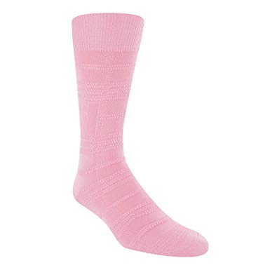 Stacy Adams Plaid Pink Crew Socks - 11687-650