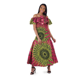 African Imports - African Made Pink Sun Dress  Sku: C-W124 (One Size Fits All)