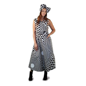 African Imports - White And Black Polka Dot Wrap Dress  Sku: C-WH381 (One Size Fits All)