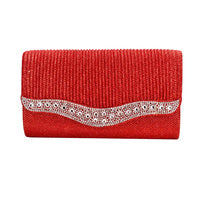 Sophia Collection Bag - Beautiful Red Party Stone  Clutch Purse  SKU:BAG10276RD