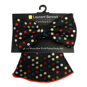 Laurant Bennet pocket hanky and solid bow tie