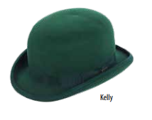 SCALA Kelly Green Structured Wool Felt Bowler Hat