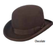 SCALA Chocolate Structured Wool Felt Bowler Hat