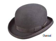 SCALA Charcoal Grey Structured Wool Felt Bowler Hat
