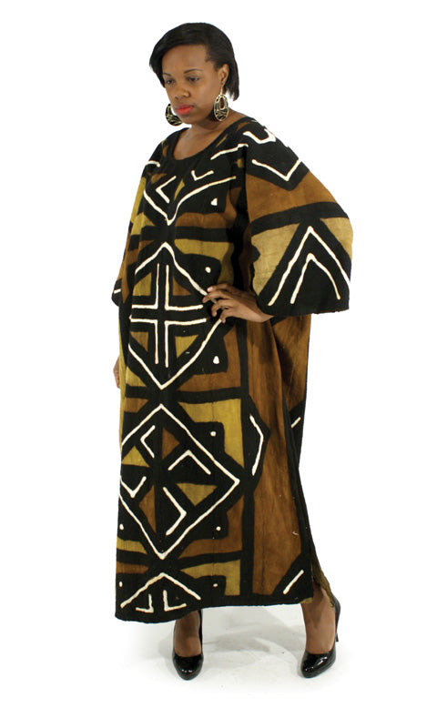 Africa Imports - Mudcloth Full Length Dress  Sku: C-W201 (One Size Fits All)