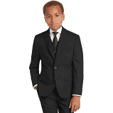 Caravelli Classic Design Little Boy's Suit  SKU: E69612C  Color - Black  Size- 8 Regular