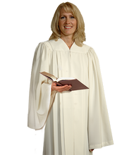Load image into Gallery viewer, White V Neck Choir Robe - Tempo C-51

