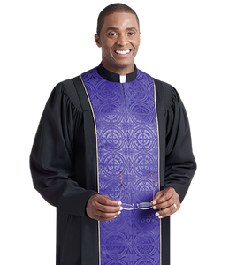 Tailored Black / Purple Robe - Vicar H-206